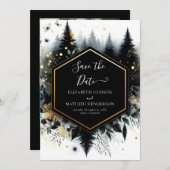 Digitale Minimalistisch verzauberte Waldhochzeit Save The Date (Vorne/Hinten)