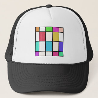 Digitale Mondrian-Stil-Grafikdesign-Abstraktion Truckerkappe