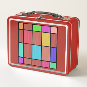 Digitale Mondrian-Style Grafikdesign-Abstraktion Metall Brotdose