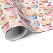 Digitale Muster für Creme und Cupcake Geschenkpapier (Rolleneckpunkt)