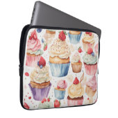 Digitale Muster für Creme und Cupcake Laptopschutzhülle (Vorne Rechts)