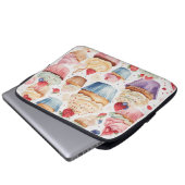 Digitale Muster für Creme und Cupcake Laptopschutzhülle (Vorne Knopf)