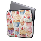 Digitale Muster für Creme und Cupcake Laptopschutzhülle (Vorderseite Links)