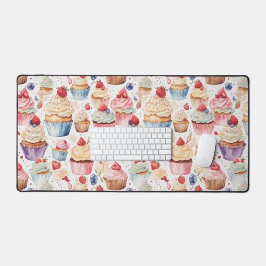 Digitale Muster für Creme und Cupcake Schreibtischunterlage (Tastatur & Maus)