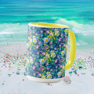Digitale Natur Floral, Gänseblümchen-Blues Tasse