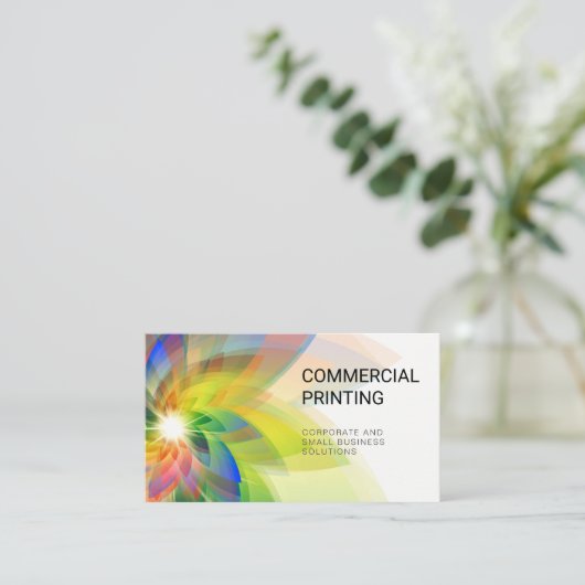 Digitale Natur | Transparente farbenfrohe Blume Visitenkarte (Stehend Vorderseite)