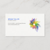 Digitale Natur | Transparente farbenfrohe Blume Visitenkarte (Rückseite)