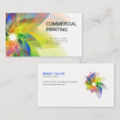 Digitale Natur | Transparente farbenfrohe Blume Visitenkarte (Vorne/Hinten)