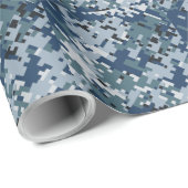 Digitale Navy-Camouflage-Camouflage-Dekoration Geschenkpapier (Rolleneckpunkt)