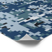 Digitale Navy-Camouflage-Camouflage-Dekoration Poster (Ecke)