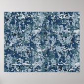 Digitale Navy-Camouflage-Camouflage-Dekoration Poster (Vorne)