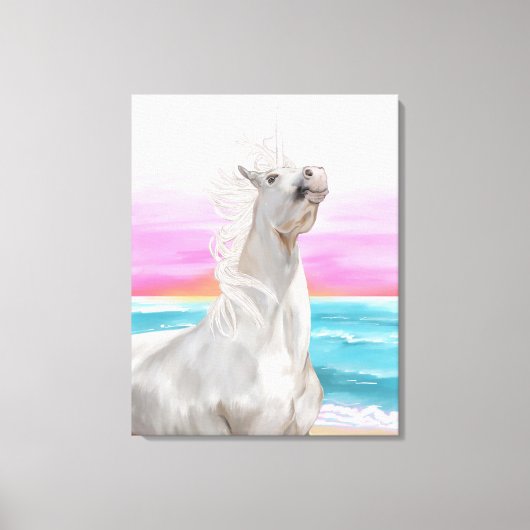 Digitale Ölmalerei von Unicorn auf Leinwand (Vorderseite)