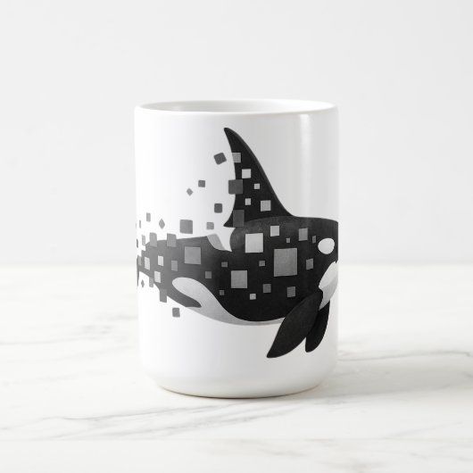 Digitale Orca-Disintegration - Cyber Ocean Series Kaffeetasse (Mittel)