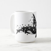 Digitale Orca-Disintegration - Cyber Ocean Series Kaffeetasse (Vorderseite Links)