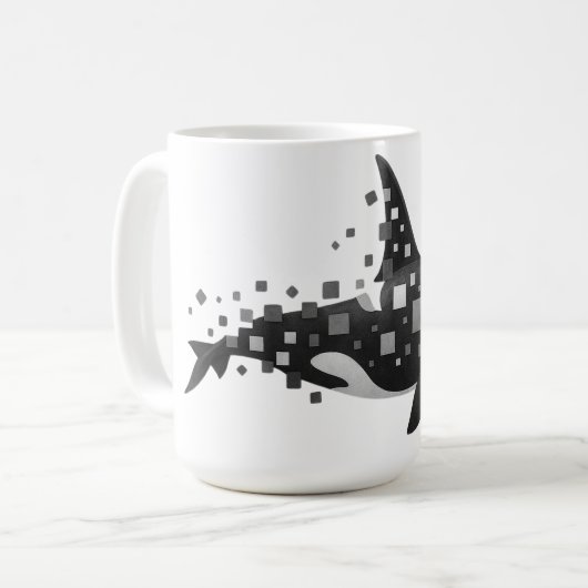 Digitale Orca-Disintegration - Cyber Ocean Series Kaffeetasse (Vorderseite Links)