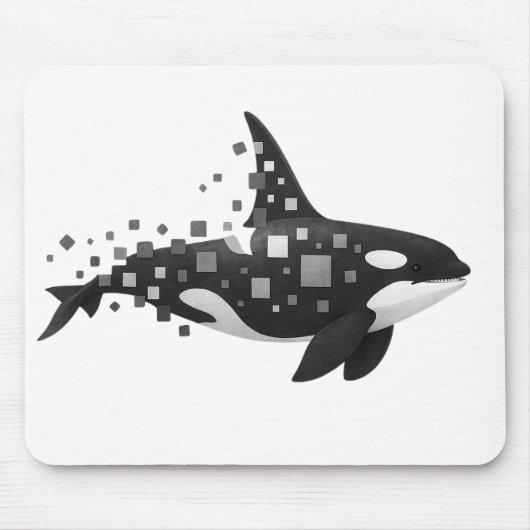Digitale Orca-Disintegration - Cyber Ocean Series Mousepad (Vorne)