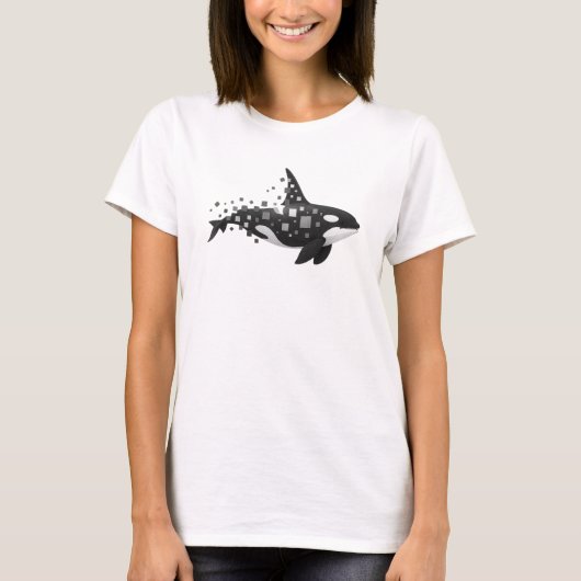 Digitale Orca-Disintegration - Cyber Ocean Series T-Shirt (Vorderseite)