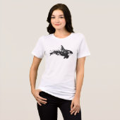 Digitale Orca-Disintegration - Cyber Ocean Series Tri-Blend Shirt (Vorderseite voll)