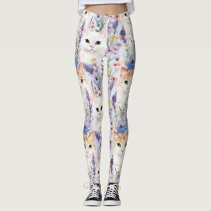 Digitale Papiere für Aquarellkatzen Leggings