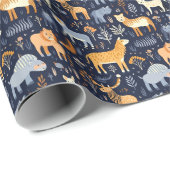 Digitale Papiermuster für Wildtiere Geschenkpapier (Rolleneckpunkt)