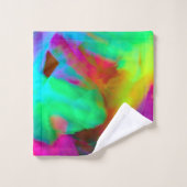 Digitale Pinselstriche in sehr farbigen Farben Badhandtuch Set (Waschlappen)