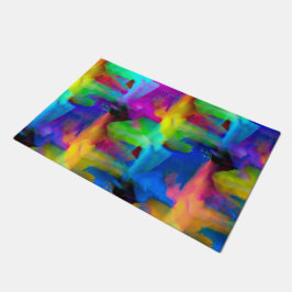 Digitale Pinselstriche in sehr farbigen Farben Fußmatte