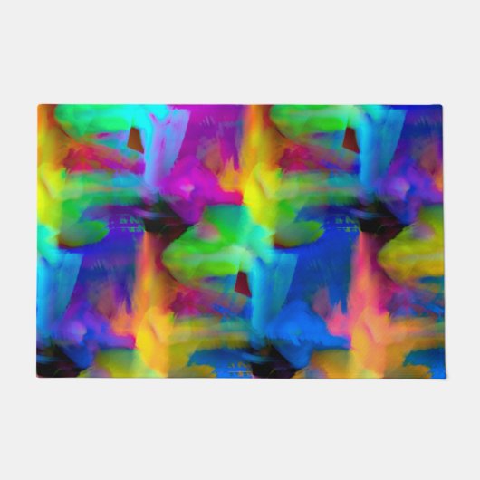 Digitale Pinselstriche in sehr farbigen Farben Fußmatte (Vorderseite)