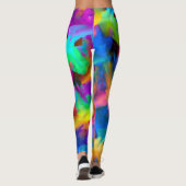 Digitale Pinselstriche in sehr farbigen Farben Leggings (Rückseite)