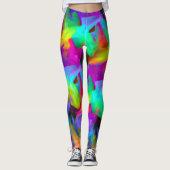 Digitale Pinselstriche in sehr farbigen Farben Leggings (Vorderseite)