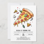 Digitale Pizza zum Geburtstag Einladung (Vorderseite)
