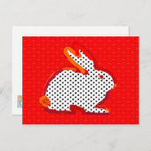 digitale Postkarte Malerei "des roten Kaninchens" (Vorne/Hinten)