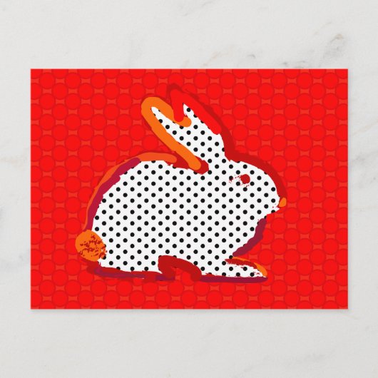 digitale Postkarte Malerei "des roten Kaninchens" (Vorderseite)