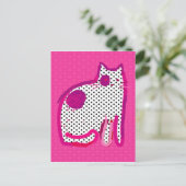 Digitale Postkarte "Rosa Katze" (Stehend Vorderseite)