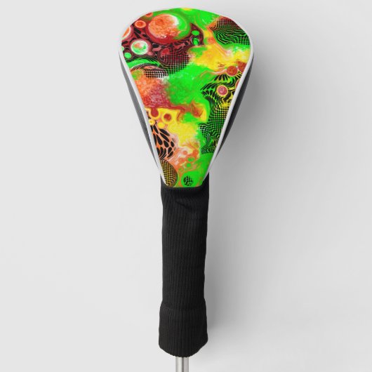 Digitale Pour-Malerei Autumn Colors Fluid Art Golf Headcover (Vorderseite)