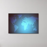 Digitale Punkte-Weltkarte mit Farbverlauf-Kunst