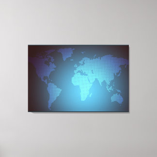 Digitale Punkte-Weltkarte mit Farbverlauf-Kunst Leinwanddruck