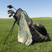 Digitale, raue Striche auf blass orange bis grün Golfhandtuch (Gras)