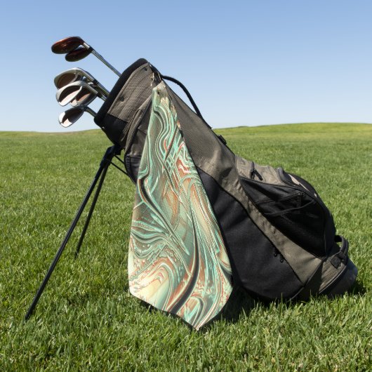 Digitale, raue Striche auf blass orange bis grün Golfhandtuch (Gras)