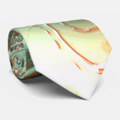 Digitale, raue Striche auf blass orange bis grün Krawatte (Gerollt)
