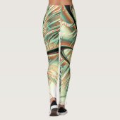 Digitale, raue Striche auf blass orange bis grün Leggings (Rückseite)