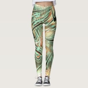 Digitale, raue Striche auf blass orange bis grün Leggings