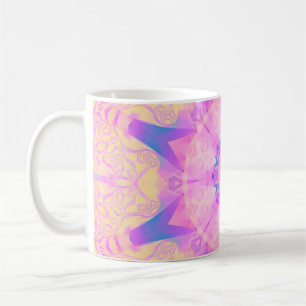 Digitale Retro-Abstrakt-Mandala. Helle Blume. Bea Kaffeetasse