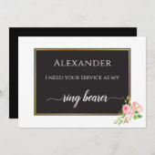 Digitale Ringträgerkarte für den modernen Frühling Einladung (Vorne/Hinten)