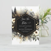 Digitale romantische Waldhochzeit Save The Date (Stehend Vorderseite)