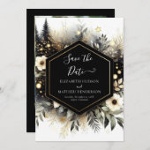 Digitale romantische Waldhochzeit Save The Date (Vorne/Hinten)