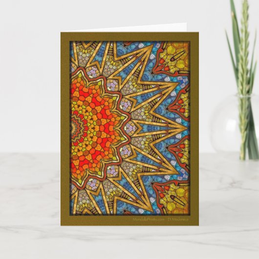 Digitale Rosen-Mandala Feiertagskarte (Vorderseite)