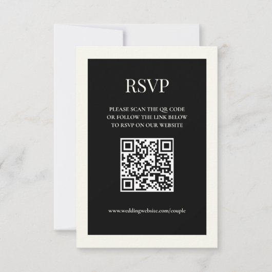 Digitale RSVP-Karte Schwarz/Weiß (3.5x5) RSVP Karte (Vorderseite)