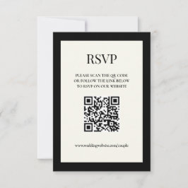 Digitale RSVP-Karte Schwarz/Weiß (3.5x5) RSVP Karte