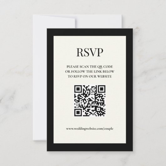 Digitale RSVP-Karte Schwarz/Weiß (3.5x5) RSVP Karte (Vorderseite)