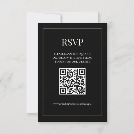 Digitale RSVP-Karte Schwarz/Weiß (3.5x5) RSVP Karte (Vorderseite)